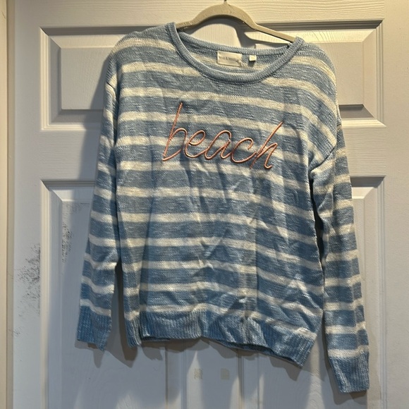 NWT! Mia & Tess The Paper Store Striped Beach Lightweight Sweater S - Picture 1 of 7